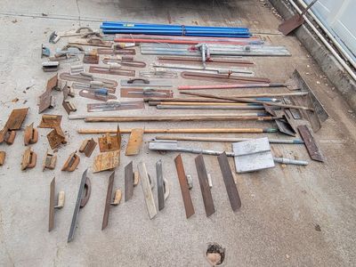 Large Assortment of Used Concrete and Masonry Hand Tools