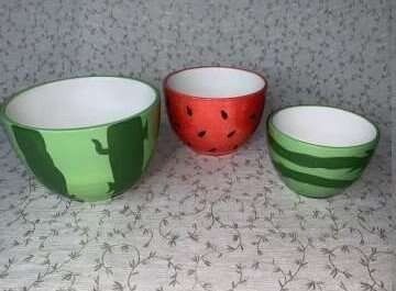 WATERMELON NESTING BOWLS SET OF 3