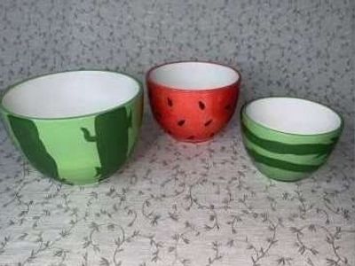 WATERMELON NESTING BOWLS SET OF 3