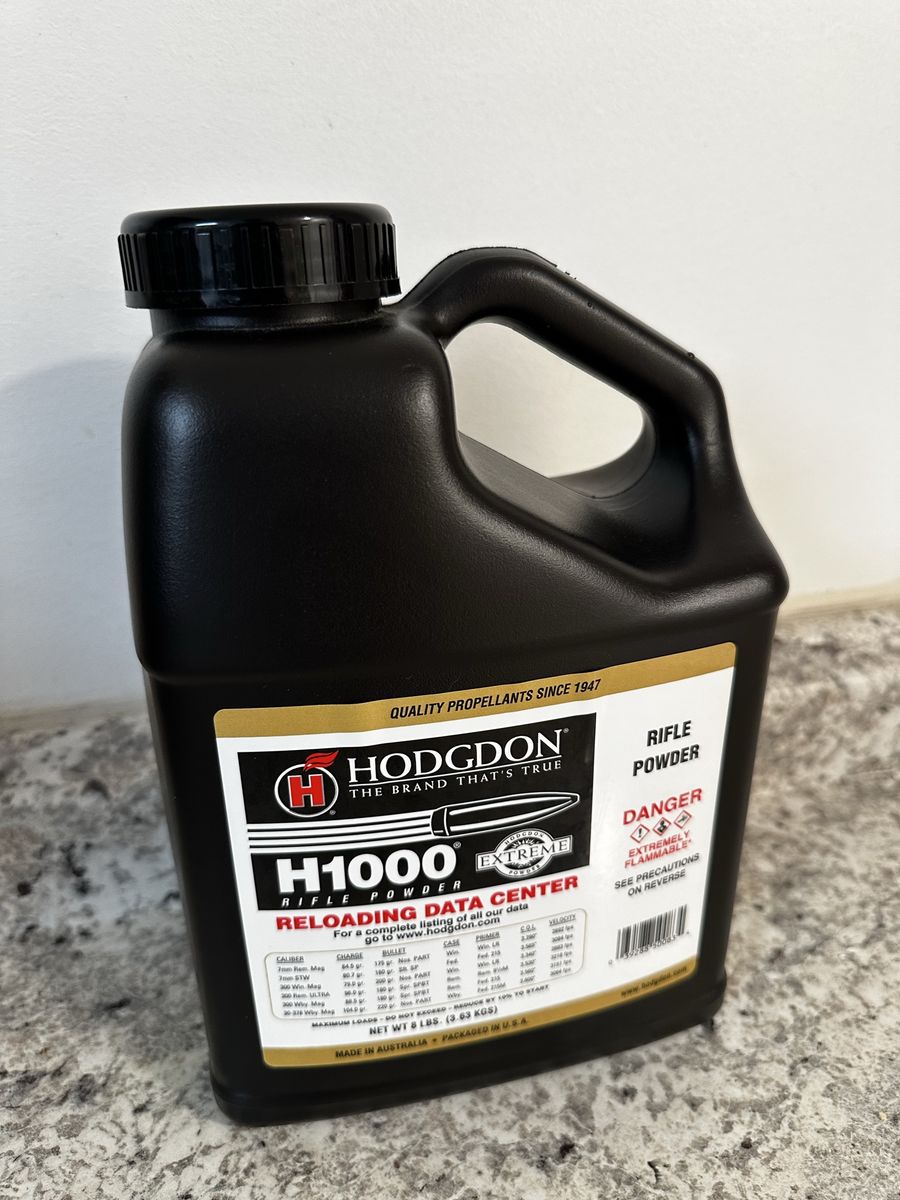 Hodgdon H1000 Extreme Rifle Powder, 8 LBS (3.63 KGS) - Unopened Container