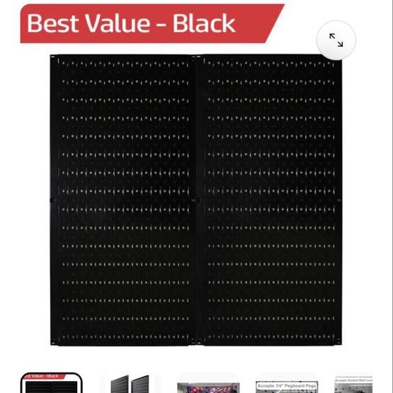 Black Wall Control Peg Board