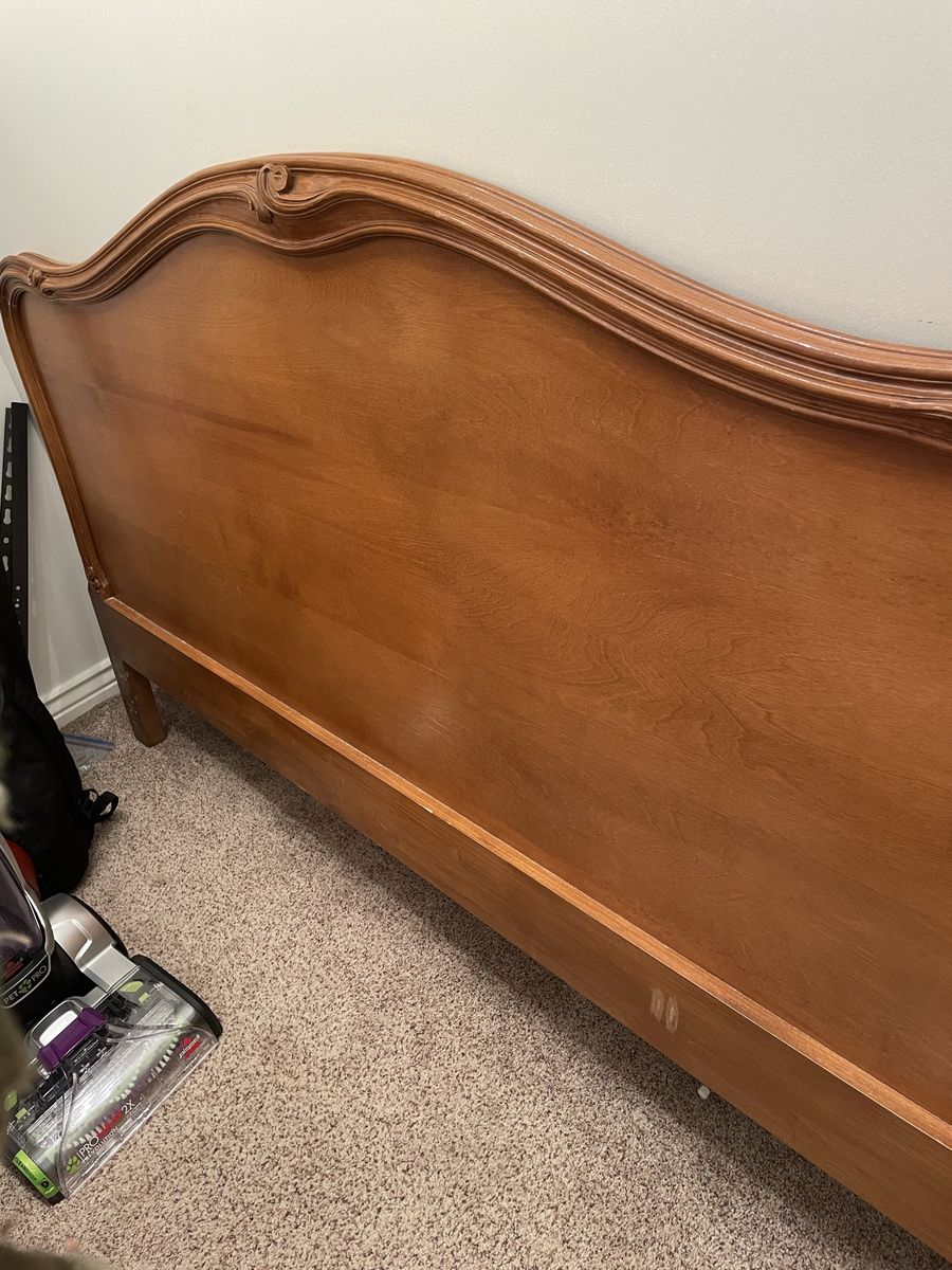 Solid wood king headboard and frame