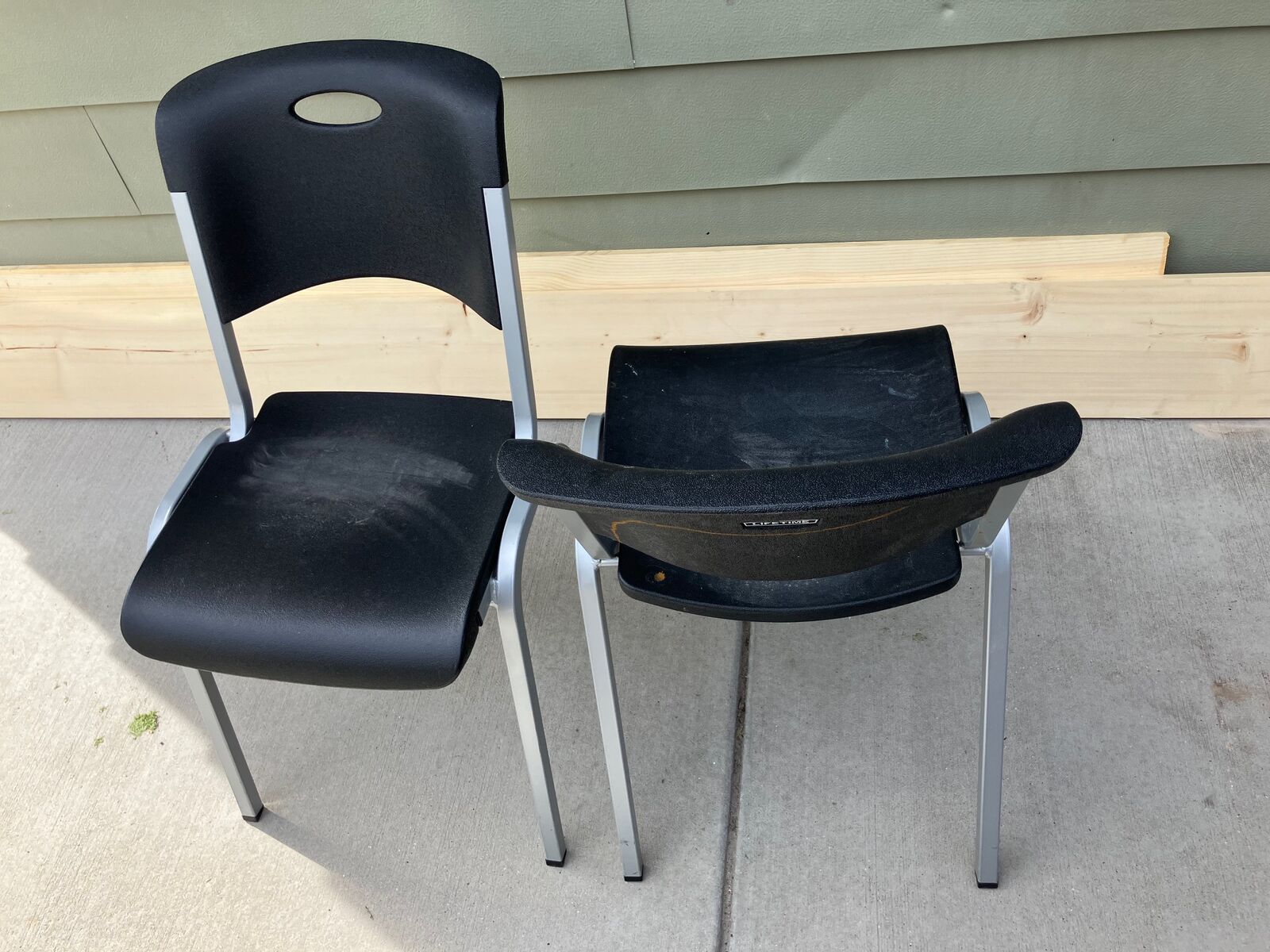 2 Lifetime Stackable Chairs