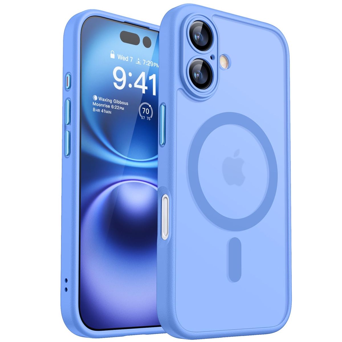Magnetic Translucent iPhone 16 Case for 6.1-inch 2 Lens Model