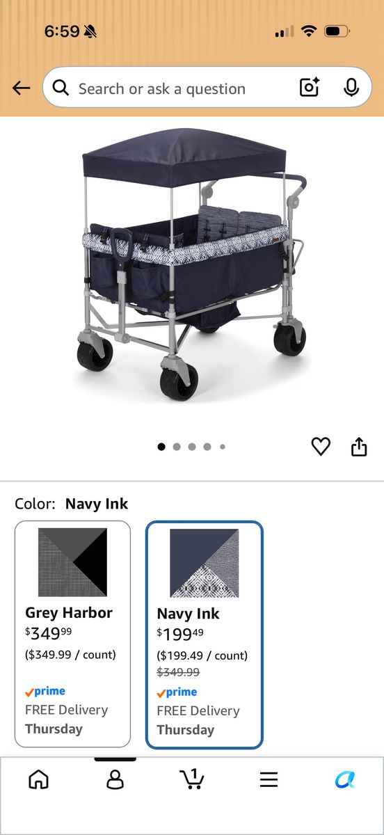 New - Safety 1st Summit Quad Stroller Wagon 4-Seat - Navy Ink