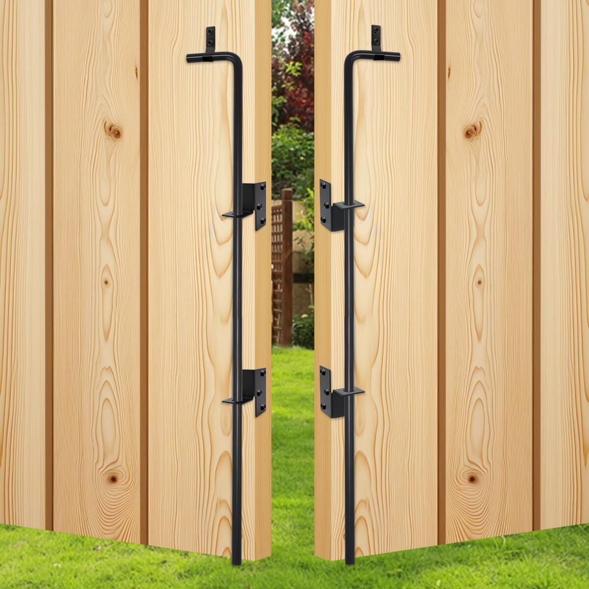 2 Pack - 36" Heavy Duty Steel Cane Bolt Drop Rod Gate Drop Pin Set