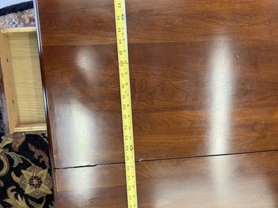 Wooden Drop Leaf Dining Table with Built-in Drawer