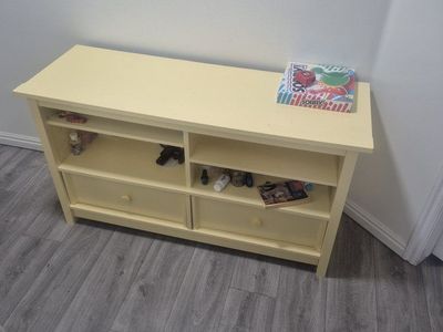 yellow tv stand