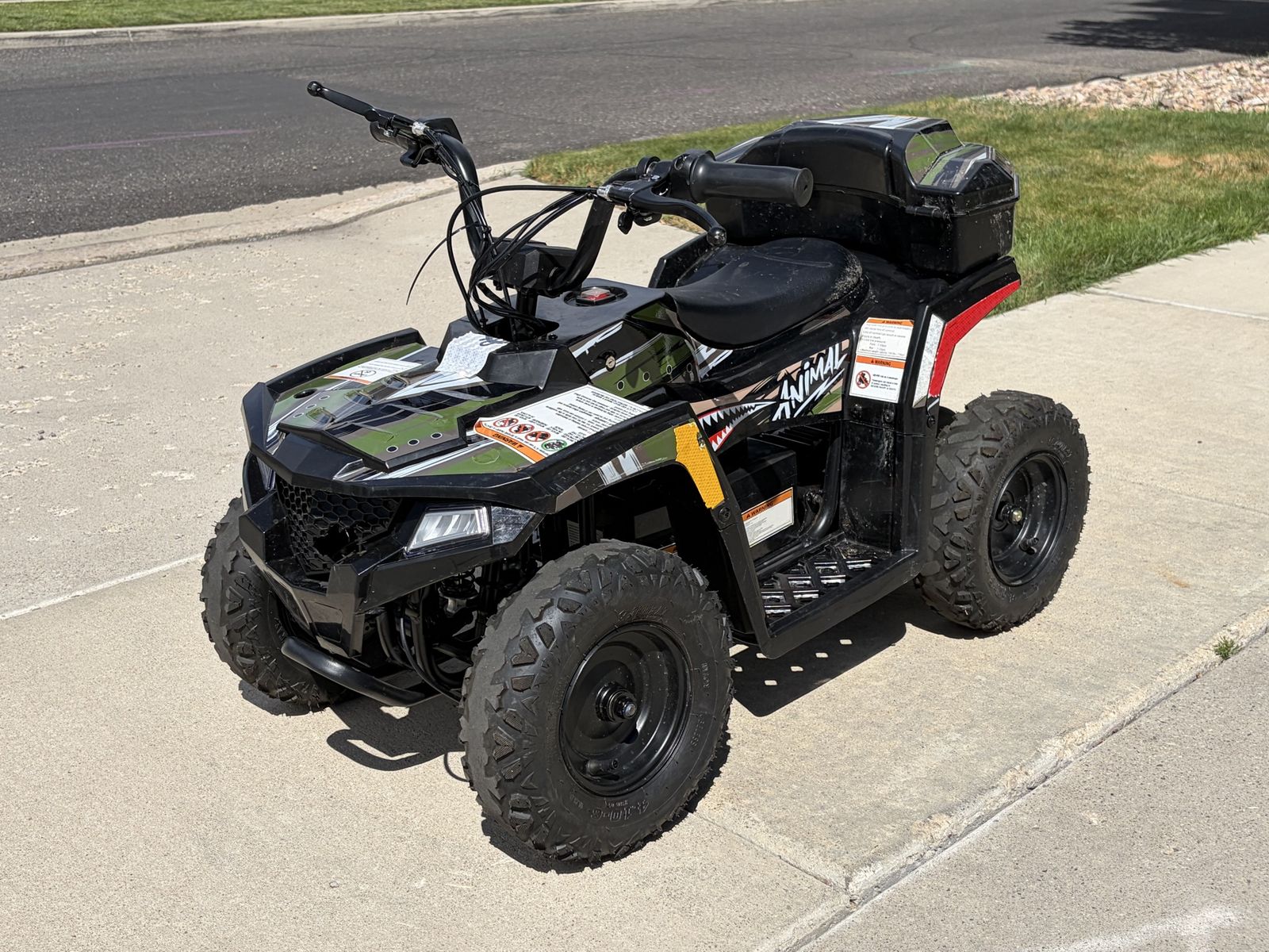 Kids Electric ATV Four Wheeler - Black/Green
