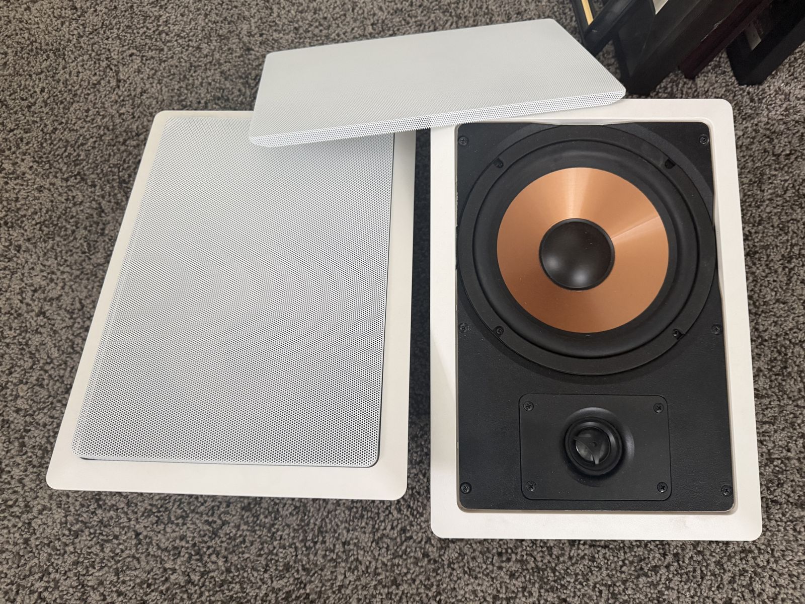 3 Micca Architectural Speakers: 2 M-8S 8" In-Wall (Used) & 1 M-8C 8" In-Ceiling (Open Box)