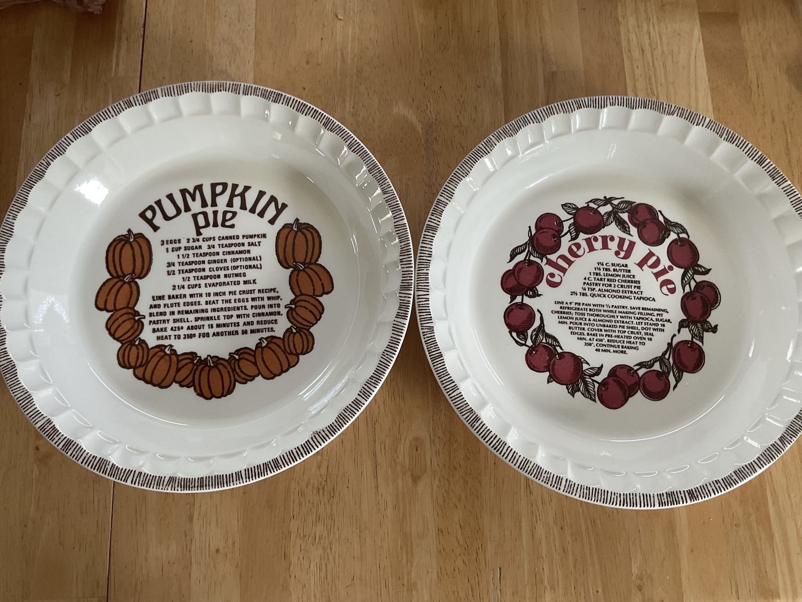 2 - 1983 Royal China 11” Recipe Pie Plates