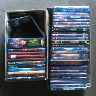 70 as-new movie DVD's mostly action sci-fi c. 1975-2010, avg $2.50 each--BUNDLED ONLY