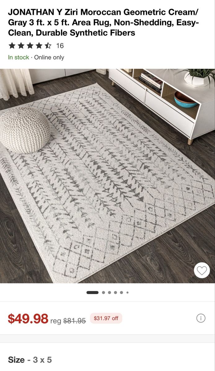 JONATHAN Y Moroccan geometric rug