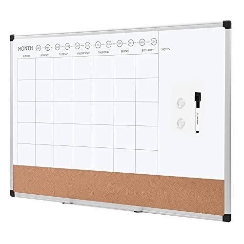Basics Dry Erase & Cork Calendar Board 24x36 white board or whiteboard