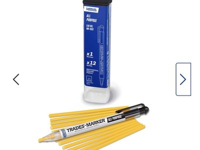 Markal Trades-Marker All Purpose Mechanical Grease Pencil Kit - 1 Marker, 12 Refills, Lead-Free