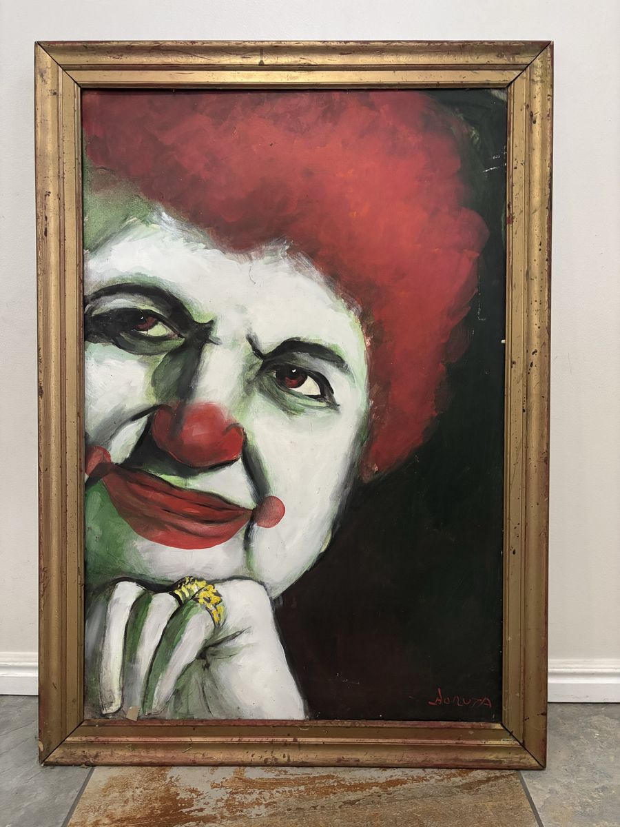 Original Vintage Clown Portrait- Portrait of Helen Thompson