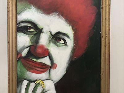 Original Vintage Clown Portrait- Portrait of Helen Thompson