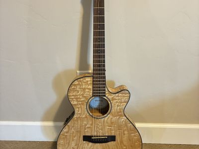 Mitchell MX400 QAB NAT Acoustic-Electric Guitar - Quilted Ash Top, CE304T Preamp, Used
