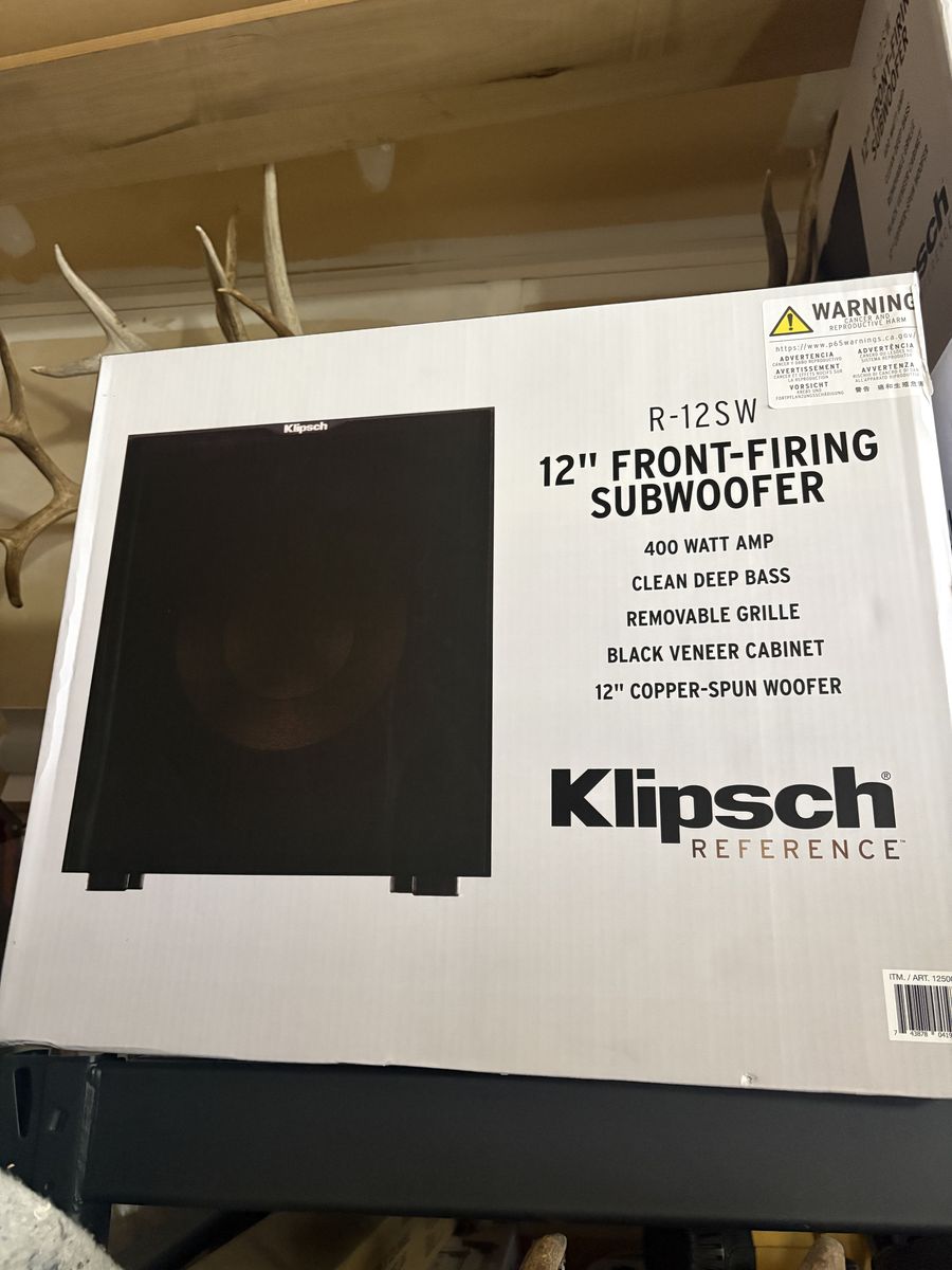 3 Klipsch 12” home theater subwoofer and amp