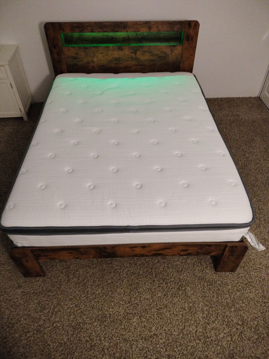 Queen Bed Frame with Mattress