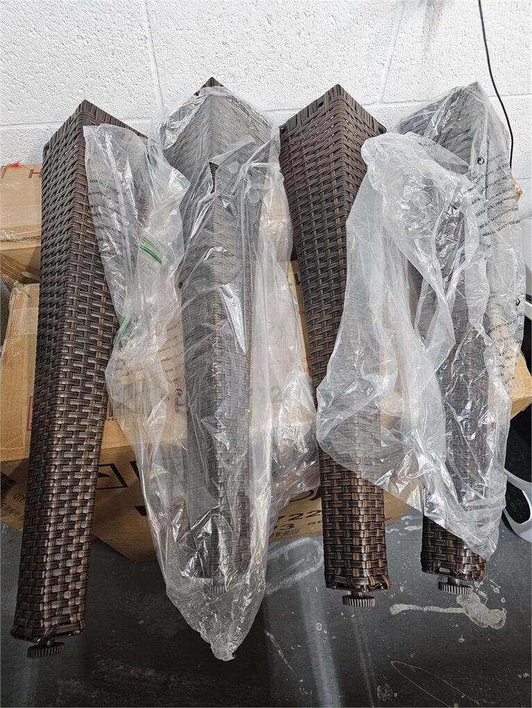 Wicker Rattan Patio Table Legs, Brown