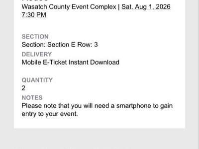 2 Mountain Valley Stampede Rodeo Tickets - Sat Aug 1, 2026 - Sec E, Row 3