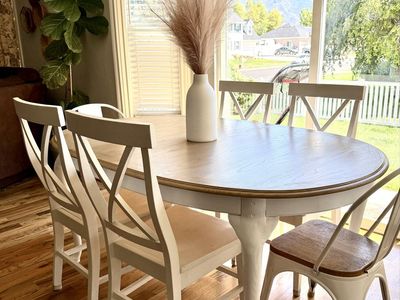 Refinished Vintage Oval Wood Table