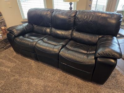 Genuine Leather Reclining Couch
