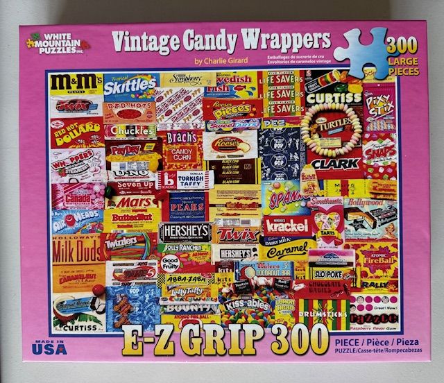 300 Large Piece Jigsaw Puzzle VINTAGE CANDY WRAPPERS by White Mountain