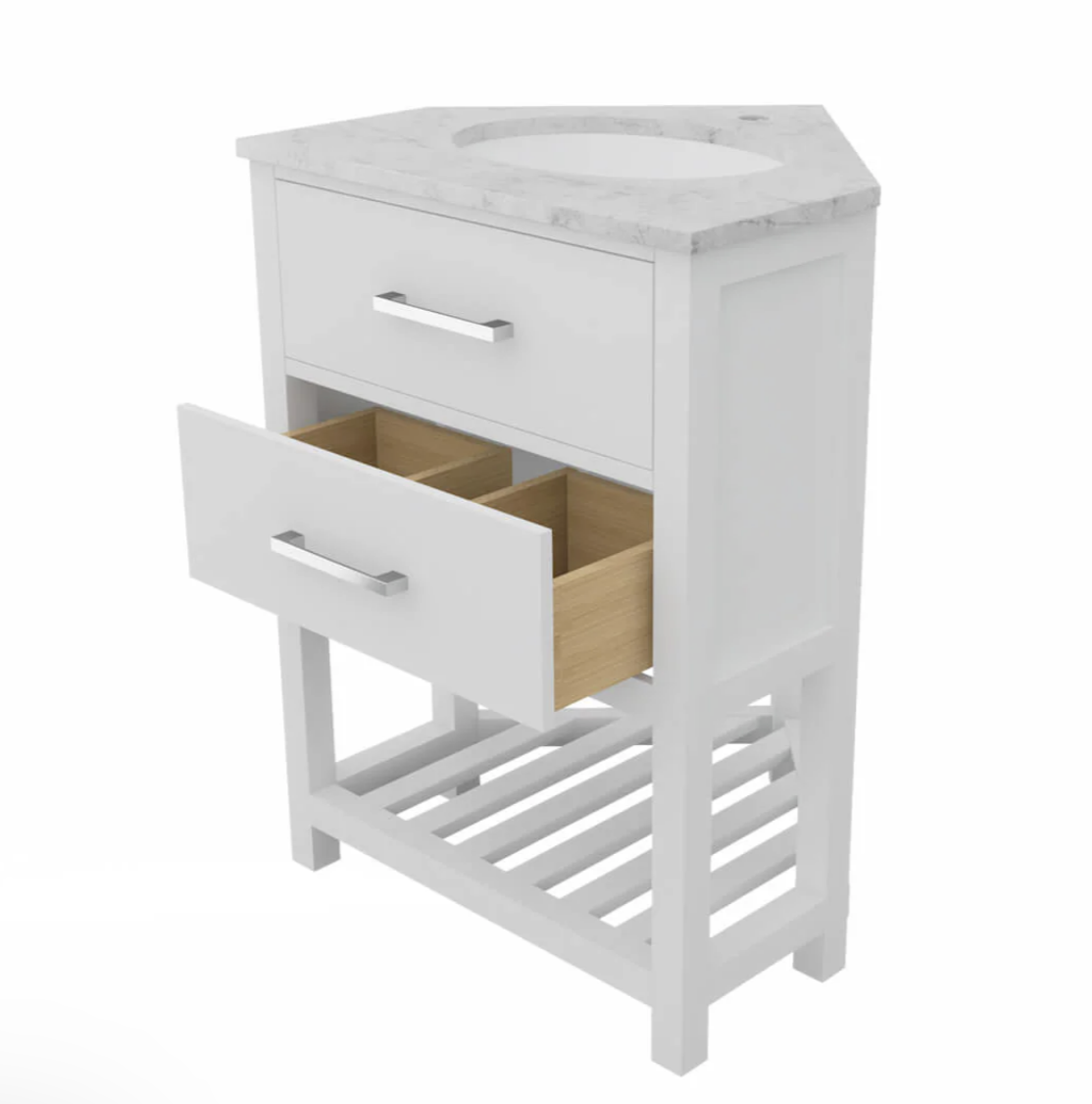 White 24" corner vanity - Brand New!