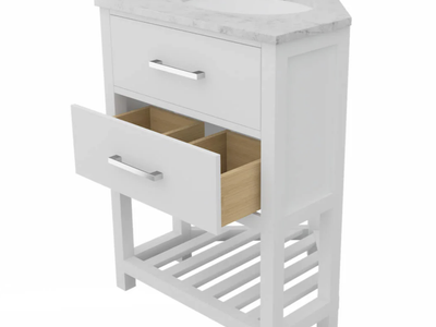 White 24" corner vanity - Brand New!
