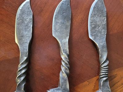 Hand forged railroad spike knives/viking knives