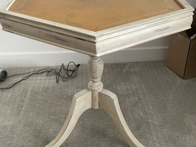 Vintage Antique Hexagon Accent Table Farmhouse