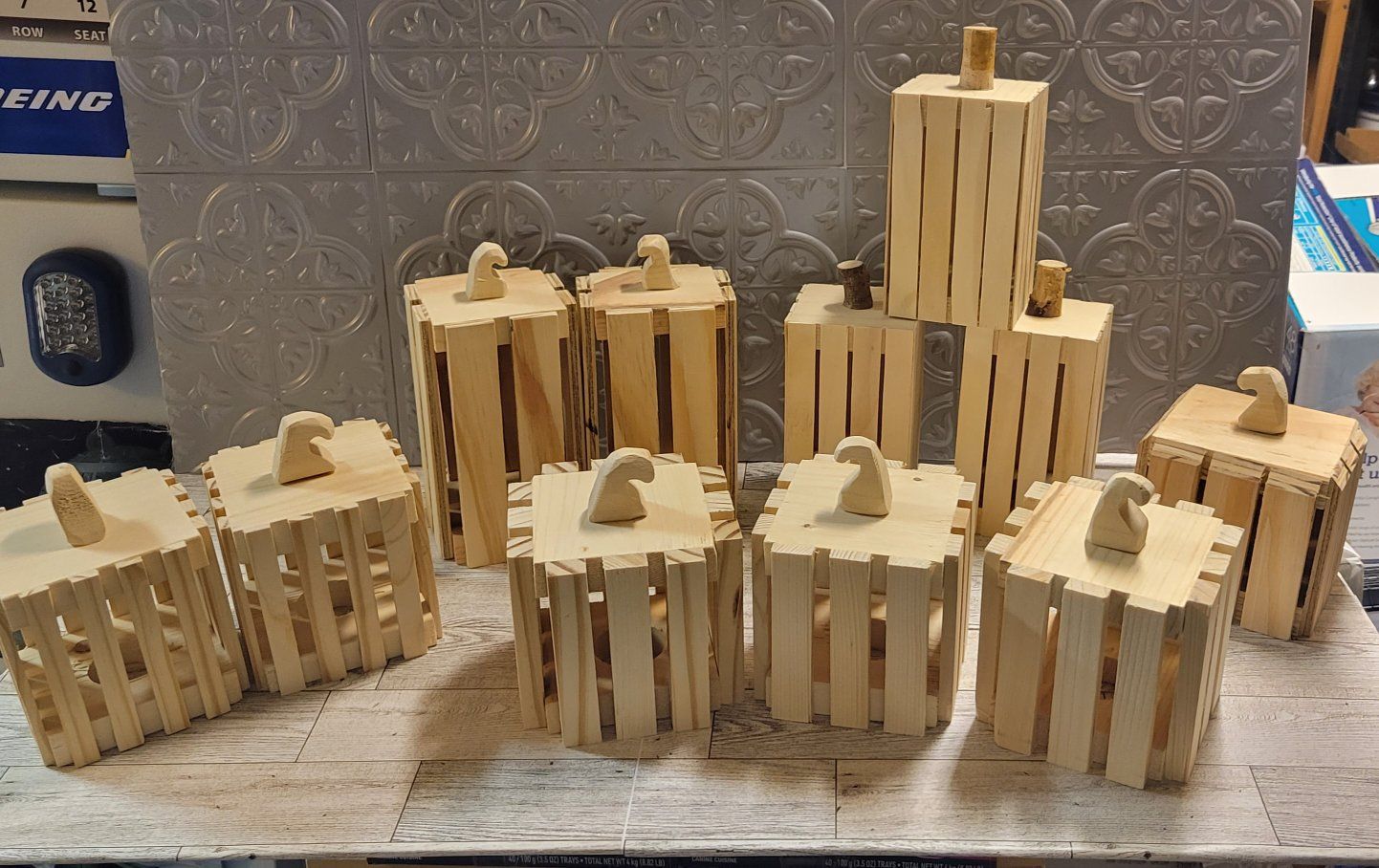 Handmade Wooden Slatted Pumpkin Decorations