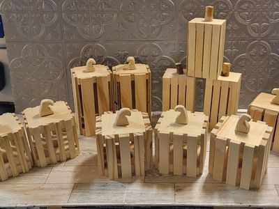 Handmade Wooden Slatted Pumpkin Decorations