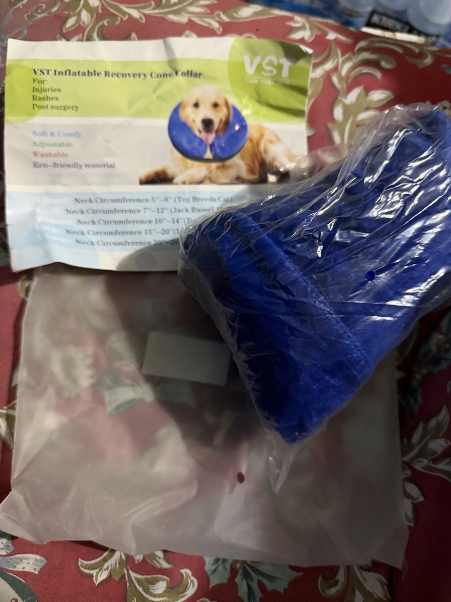 VST Inflatable Recovery Cone Collar for Dogs and Cats - Blue