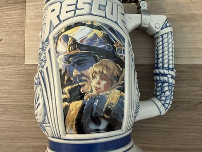 Avon 1997 "Tribute To Rescue Workers" Ceramic Stein Mug, Handcrafted in Brazil, Limited Edition #67648