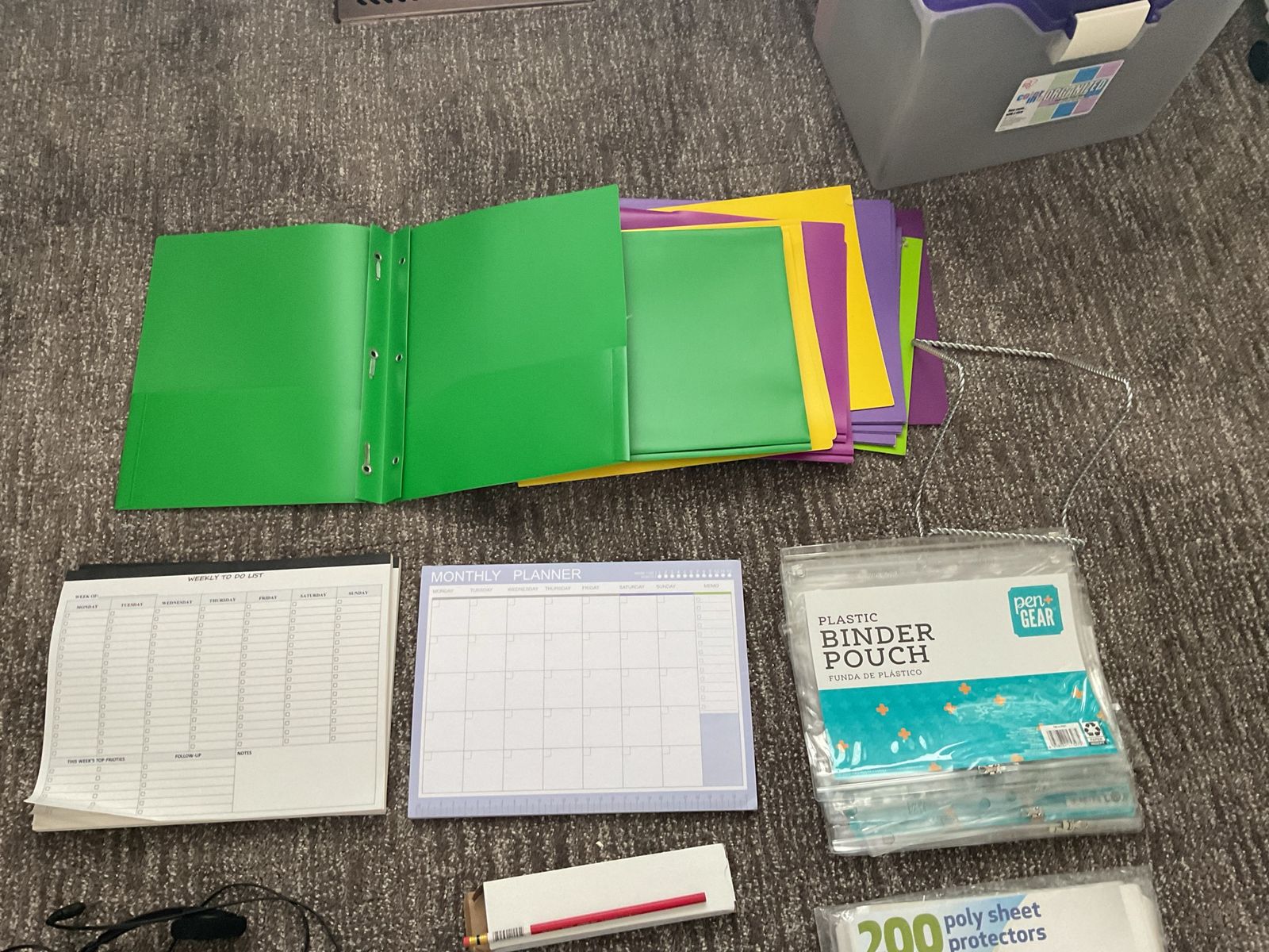 Bulk Office & School Supplies Bundle - Folders, Planners, Sheet Protectors & Pouches