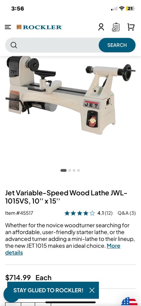 Jet Variable Speed Wood Lathe