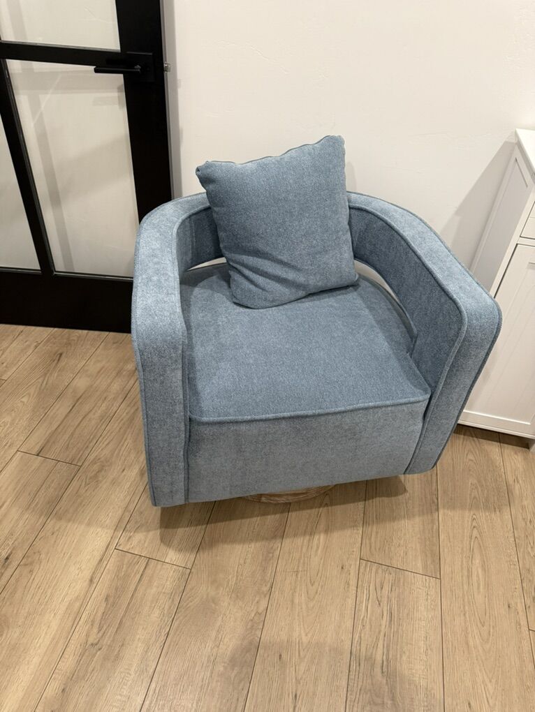 Modern Pale Blue swivel accent chair