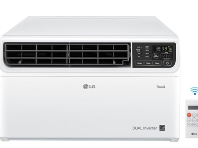 LG 8,000 BTU Dual Inverter Smart Window Air Conditioner, 115V, Cools 340 Sq. Ft. for Bedroom, Living Room, Apartment, Quiet