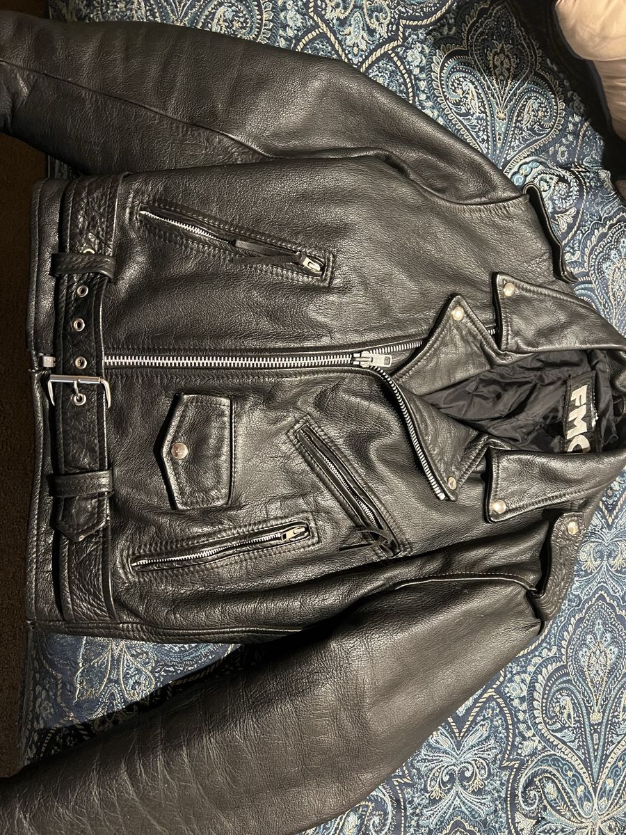 Women’s leather motorcycle jacket