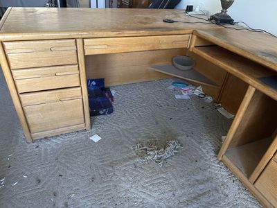 L Shape Solid Oak Desk