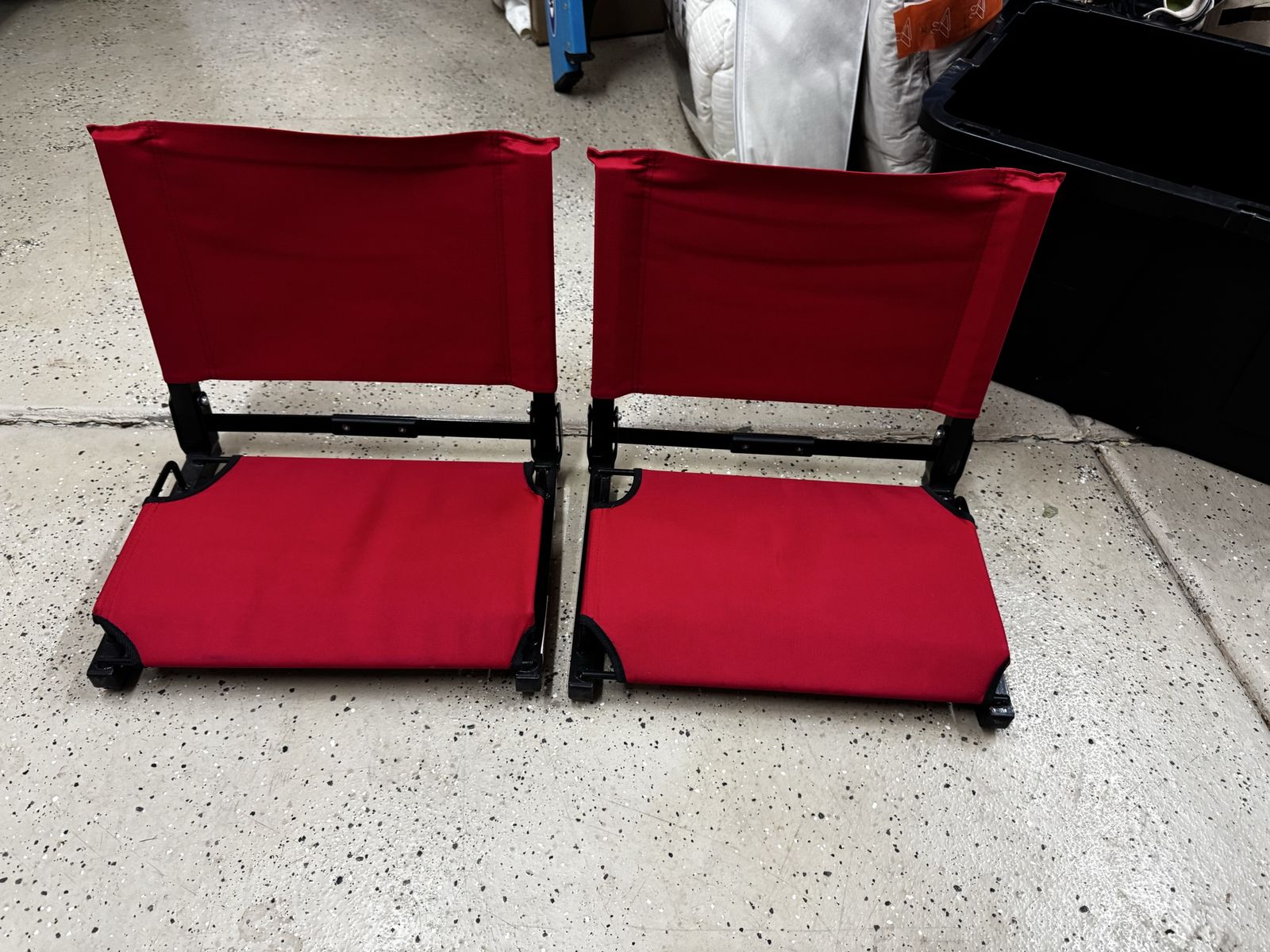 Set of 2 Red Portable Folding Stadium Seats Bleacher Chairs