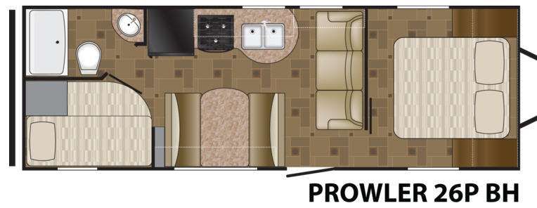 2013 Heartland Prowler 26P BH Travel Trailer Bunkhouse|Front Bedroom
