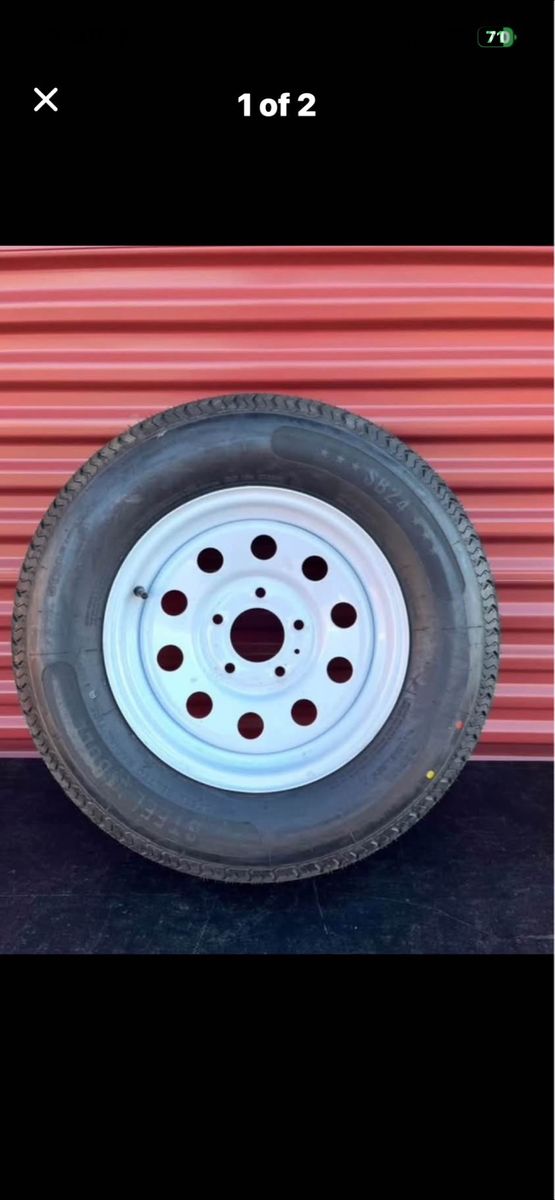 Brand New Steel Bull ST 205/75 R 15 Trailer Tire Mounted on New Mod Wheel  Hard to Find 5 on 5 Lug Pattern