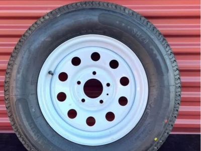 Brand New Steel Bull ST 205/75 R 15 Trailer Tire Mounted on New Mod Wheel Hard to Find 5 on 5 Lug Pattern