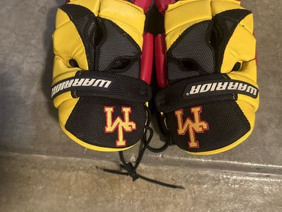 Warrior Lacrosse Gloves - Yellow and Red