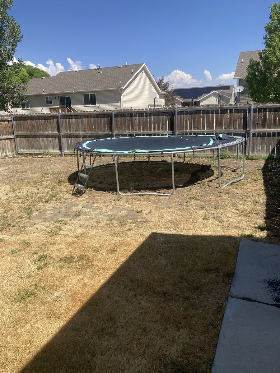 Used Outdoor Round Trampoline with Ladder - Great for Backyard Fun