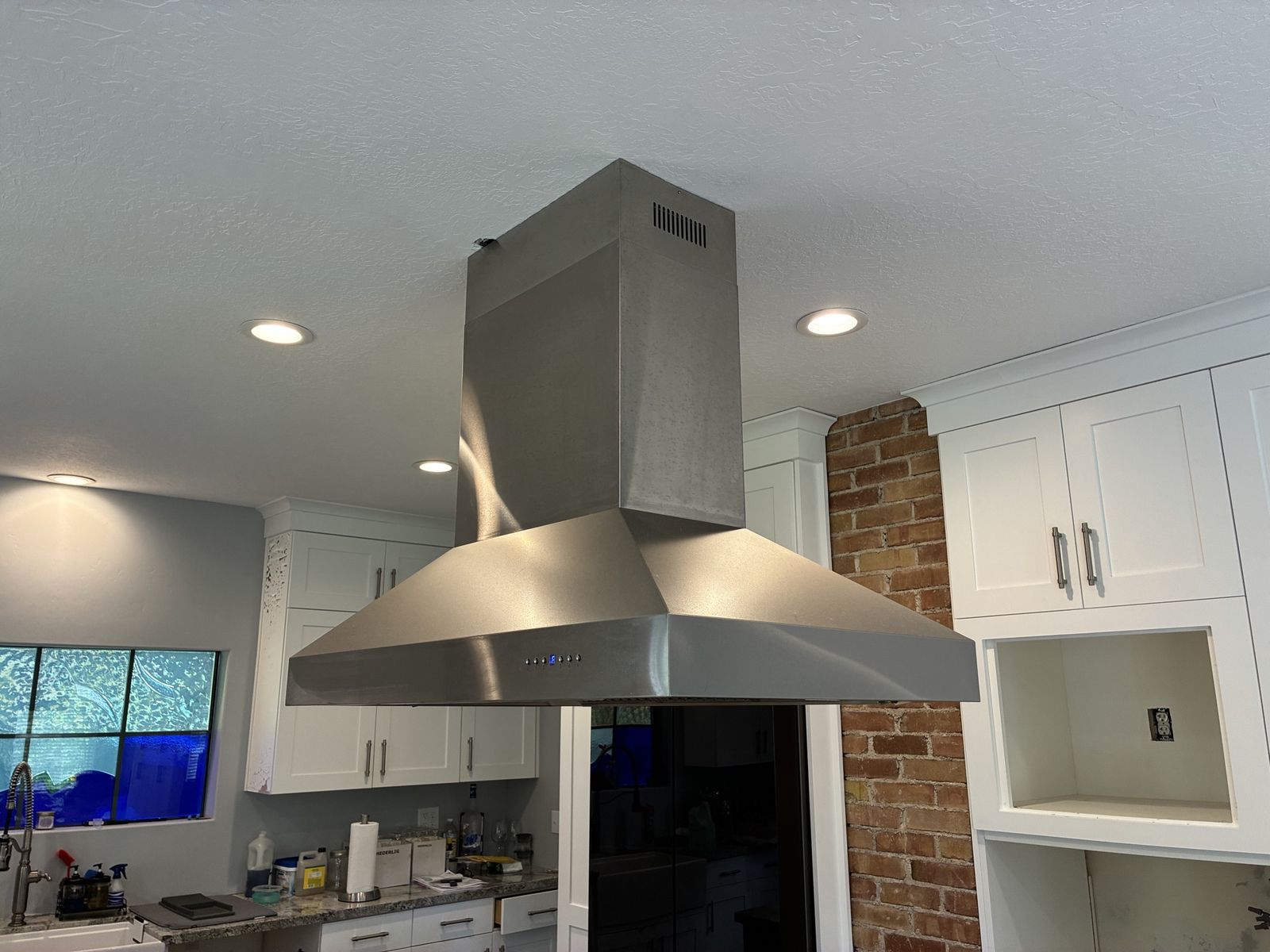 ZLINE 6971-304-48 Stainless Steel Island Range Hood with LED Lighting and Baffle Filters 700CFM